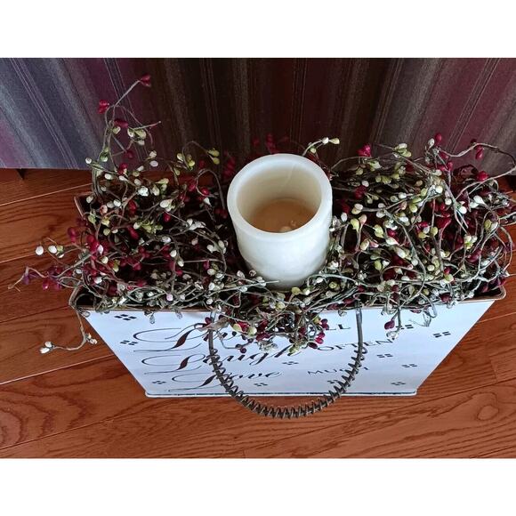 Metal Gift Bag Candle Holder Christmas Decor Live Laugh Love Holiday 16"H - Picture 15 of 16